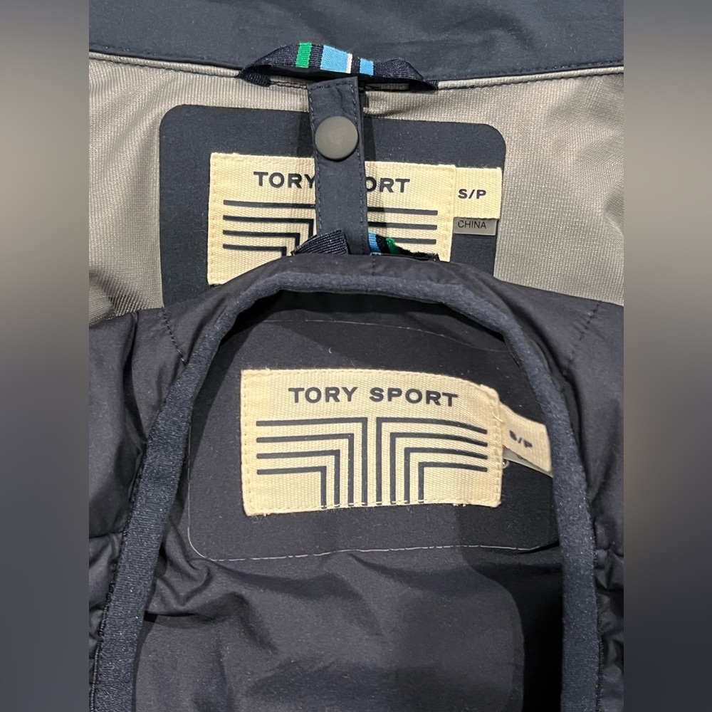 TORY BURCH SPORT 2 IN 1 JACKET & VEST Womens Hooded Convertible Navy Blue S - Picture 14 of 14